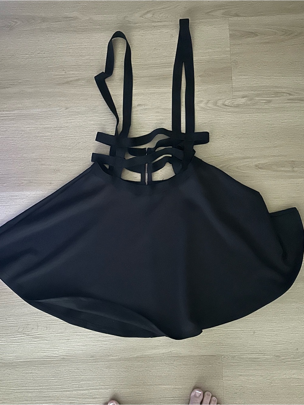 Black Strappy Halter Women's Top